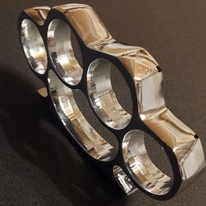 Belt Buckle Knuckles, Solid Steel, Polished Silver Color